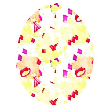 Easter egg with multi-colored spots. Stock Illustration