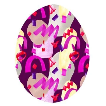 Easter egg with multi-colored spots. Stock Illustration