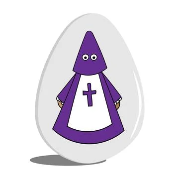 The Easter Egg with the Nazarene Easter penitent. Stock Illustration
