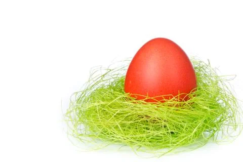 Easter egg in nest Stock Photos