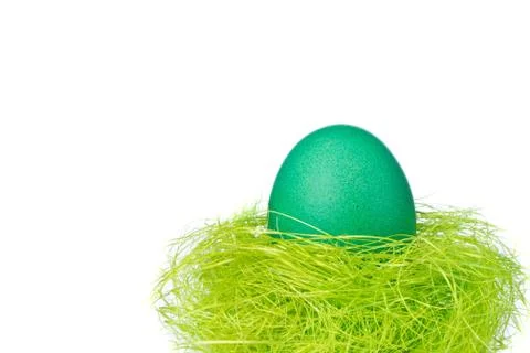 Easter egg in nest Stock Photos