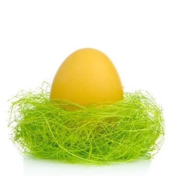 Easter egg in nest Stock Photos
