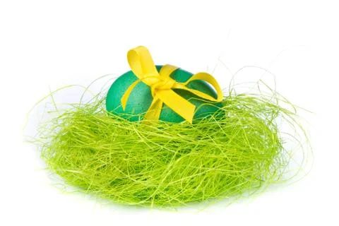 Easter egg in nest Stock Photos