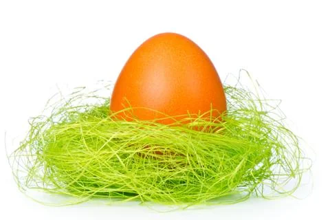 Easter egg in nest Stock Photos