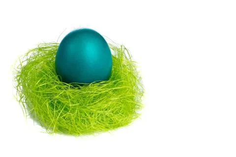 Easter egg in nest Stock Photos