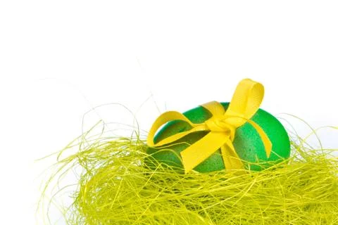 Easter egg in nest Stock Photos