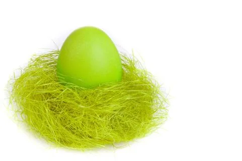 Easter egg in nest Stock Photos