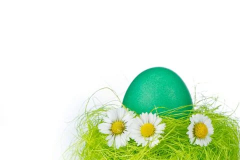 Easter egg in nest Stock Photos