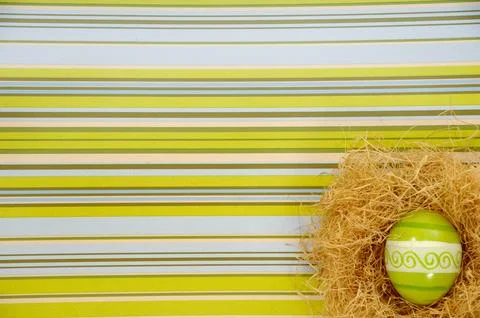 Easter egg in nest Stock Photos