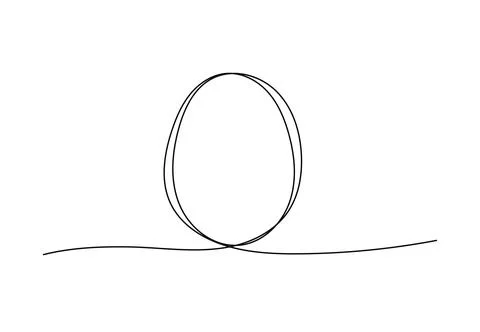 Easter Egg one Continuous Line minimalist illustration. Minimalistic element  Stock Illustration
