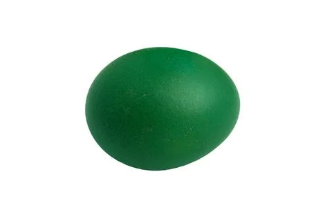 Easter Egg, one green colored chicken egg on white Stock Photos