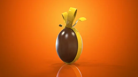 Easter egg orange background Video stock 58205777