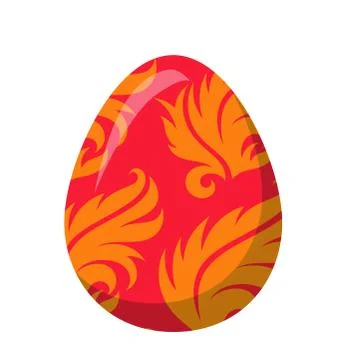 Easter Egg with Orange Leaves or Fire Flame Vector Illustrazione stock