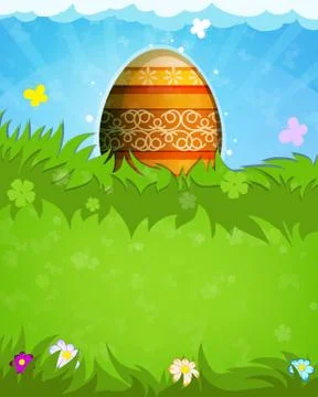 Easter egg with orange pattern Stockillustratie