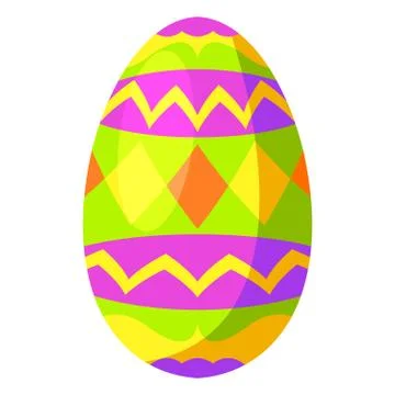 Easter egg with an ornament. Flat illustration vector. Stock Illustration