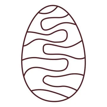 Easter egg with an ornament. Flat outline illustration vector. Illustrazione stock