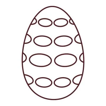 Easter egg with an ornament. Flat outline illustration vector. 库存插图