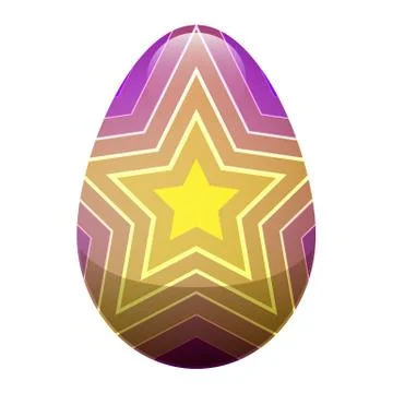 Easter Egg with Ornamental Lines and Yellow Stars Illustrazione stock