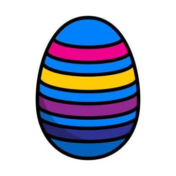 Easter Egg With Ornate Icon Stock Illustration
