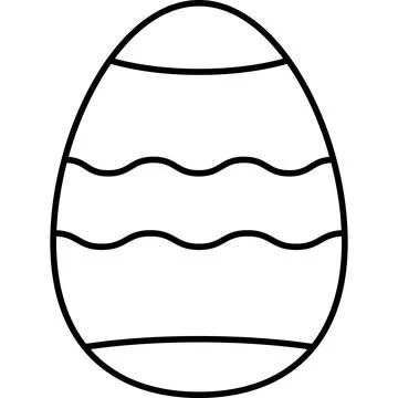Easter Egg Outline Icon Vector Stock Illustration