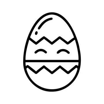Easter egg outline vector icon with Illustrazione stock