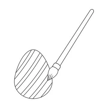Easter egg. Paint with a brush. Sketch. Stock Illustration