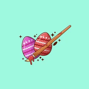 Easter Egg with Paint Brush Vector Design Illustrazione stock