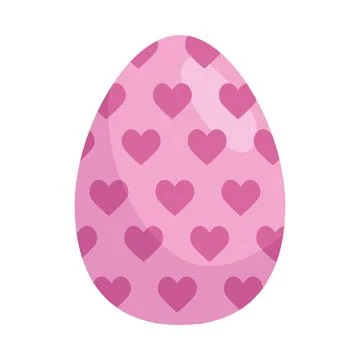 Easter egg paint with hearts pattern Stockillustratie