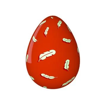 Easter egg. Painted. 3D object. Render. Easter Holiday. イラスト素材