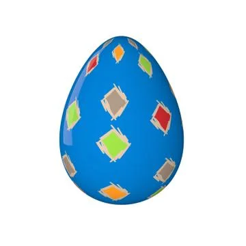 Easter egg. Painted. 3D object. Render. Easter Holiday. イラスト素材