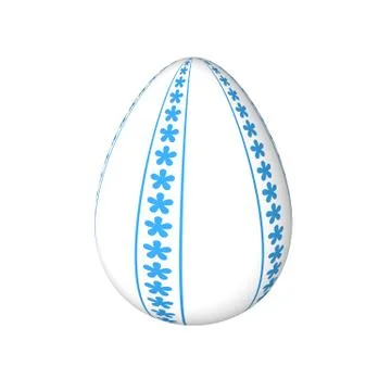Easter egg. Painted. 3D object. Render. Easter Holiday. Stock Illustration