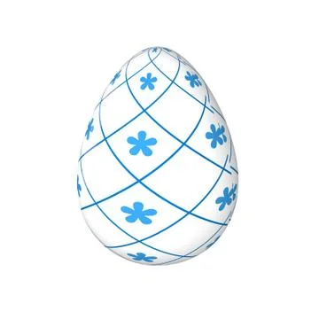 Easter egg. Painted. 3D object. Render. Easter Holiday. Stock Illustration