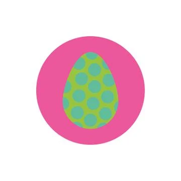 Easter egg painted with balls block and flat style 스톡 일러스트