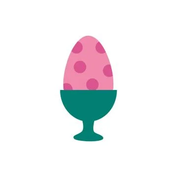 Easter egg painted with balls flat style イラスト素材