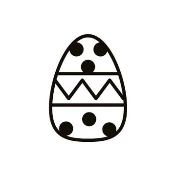 Easter egg painted with balls line style Stock Illustration