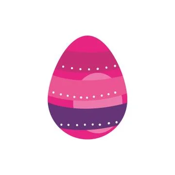 Easter egg painted with bars and points flat style Stock Illustration