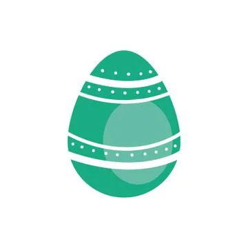 Easter egg painted with bars and points flat style Stock Illustration