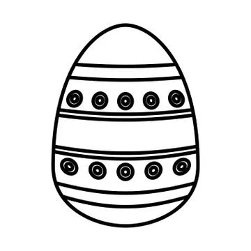 Easter egg painted with bars and points flat style イラスト素材