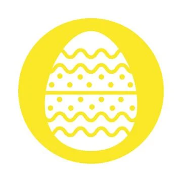 Easter egg painted with bars and points block style Stock Illustration