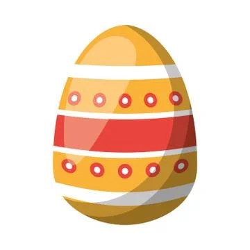 Easter egg painted with bars and points flat style Illustrazione stock