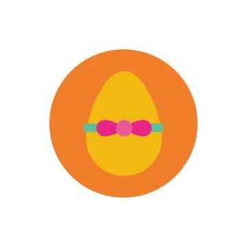 Easter egg painted with bowtie block and flat style Stock Illustration