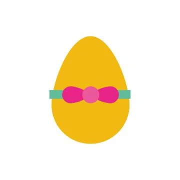 Easter egg painted with bowtie flat style Stock Illustration