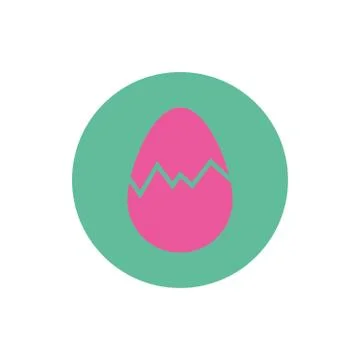 Easter egg painted broken block and flat style Stock Illustration