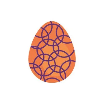 Easter egg painted with circle pattern flat style イラスト素材