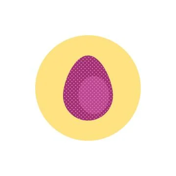 Easter egg painted dotted block style Stock Illustration