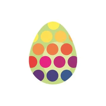 Easter egg painted dotted flat style 库存插图