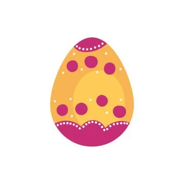 Easter egg painted dotted flat style Stock Illustration