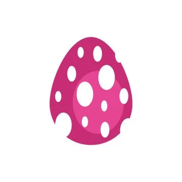 Easter egg painted dotted flat style Illustrazione stock
