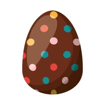 Easter egg painted dotted flat style Stock Illustration