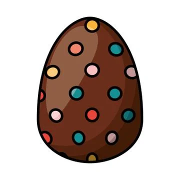 Easter egg painted dotted flat style Illustrazione stock